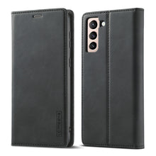 Load image into Gallery viewer, LC.IMEEKE Strong Magnetism Ultra-thin Horizontal Flip Matte TPU + PU Leather Case with Holder &amp; Card Slots &amp; Wallet, For Samsung Galaxy S21 5G, For Samsung Galaxy S21+ 5G, For Samsung Galaxy S21 Ultra 5G