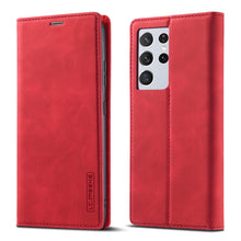 Load image into Gallery viewer, LC.IMEEKE Strong Magnetism Ultra-thin Horizontal Flip Matte TPU + PU Leather Case with Holder &amp; Card Slots &amp; Wallet, For Samsung Galaxy S21 5G, For Samsung Galaxy S21+ 5G, For Samsung Galaxy S21 Ultra 5G