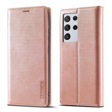 Load image into Gallery viewer, LC.IMEEKE Strong Magnetism Ultra-thin Horizontal Flip Matte TPU + PU Leather Case with Holder &amp; Card Slots &amp; Wallet, For Samsung Galaxy S21 5G, For Samsung Galaxy S21+ 5G, For Samsung Galaxy S21 Ultra 5G