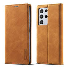 Load image into Gallery viewer, LC.IMEEKE Strong Magnetism Ultra-thin Horizontal Flip Matte TPU + PU Leather Case with Holder &amp; Card Slots &amp; Wallet, For Samsung Galaxy S21 5G, For Samsung Galaxy S21+ 5G, For Samsung Galaxy S21 Ultra 5G