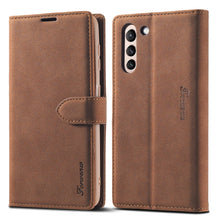 Load image into Gallery viewer, Forwenw F1 Series Matte Strong Magnetism Horizontal Flip Leather Case with Holder &amp; Card Slots &amp; Wallet &amp; Photo Frame, For Samsung Galaxy S21 5G, For Samsung Galaxy S21+ 5G, For Samsung Galaxy S21 Ultra 5G