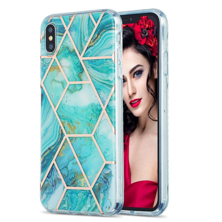 3D Electroplating Marble Pattern TPU Protective Case, For iPhone XS Max