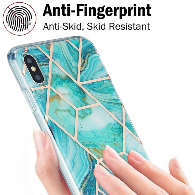 3D Electroplating Marble Pattern TPU Protective Case, For iPhone XS Max