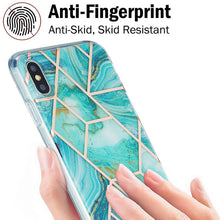 Load image into Gallery viewer, 3D Electroplating Marble Pattern TPU Protective Case, For iPhone XS Max