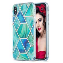 Load image into Gallery viewer, 3D Electroplating Marble Pattern TPU Protective Case, For iPhone XS Max
