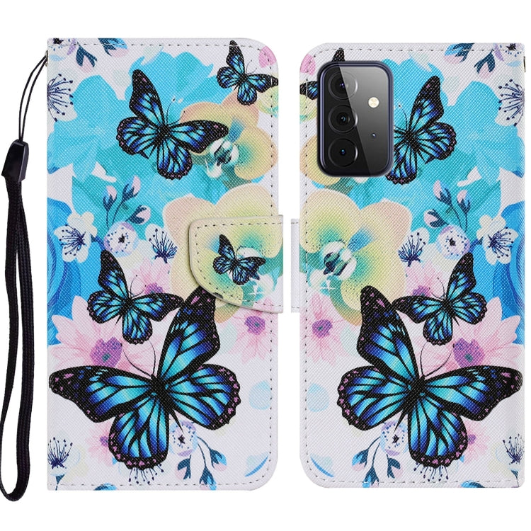 Coloured Drawing Pattern Horizontal Flip PU Leather Case with Holder & Card Slots & Wallet & Lanyard, For Samsung Galaxy A52 5G / 4G, For Samsung Galaxy A72 5G, For Samsung Galaxy A72 5G / 4G, For Samsung Galaxy S21 5G