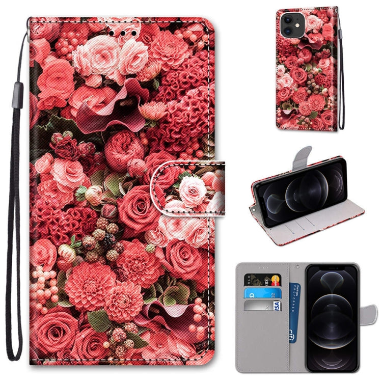 Coloured Drawing Cross Texture Horizontal Flip PU Leather Case with Holder & Card Slots & Wallet & Lanyard, For iPhone 12 mini, For iPhone 12 / 12 Pro