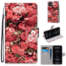 Load image into Gallery viewer, Coloured Drawing Cross Texture Horizontal Flip PU Leather Case with Holder &amp; Card Slots &amp; Wallet &amp; Lanyard, For iPhone 12 mini, For iPhone 12 / 12 Pro