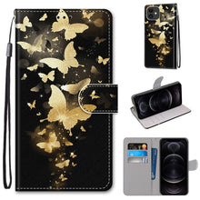 Load image into Gallery viewer, Coloured Drawing Cross Texture Horizontal Flip PU Leather Case with Holder &amp; Card Slots &amp; Wallet &amp; Lanyard, For iPhone 12 mini, For iPhone 12 / 12 Pro