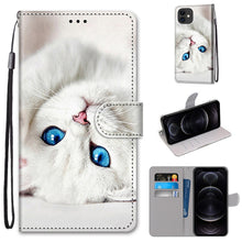 Load image into Gallery viewer, Coloured Drawing Cross Texture Horizontal Flip PU Leather Case with Holder &amp; Card Slots &amp; Wallet &amp; Lanyard, For iPhone 12 mini, For iPhone 12 / 12 Pro