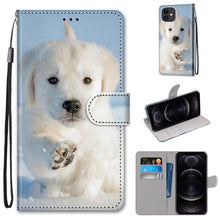 Load image into Gallery viewer, Coloured Drawing Cross Texture Horizontal Flip PU Leather Case with Holder &amp; Card Slots &amp; Wallet &amp; Lanyard, For iPhone 12 mini, For iPhone 12 / 12 Pro