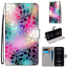 Load image into Gallery viewer, Coloured Drawing Cross Texture Horizontal Flip PU Leather Case with Holder &amp; Card Slots &amp; Wallet &amp; Lanyard, For iPhone 12 mini, For iPhone 12 / 12 Pro