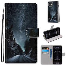 Load image into Gallery viewer, Coloured Drawing Cross Texture Horizontal Flip PU Leather Case with Holder &amp; Card Slots &amp; Wallet &amp; Lanyard, For iPhone 12 mini, For iPhone 12 / 12 Pro