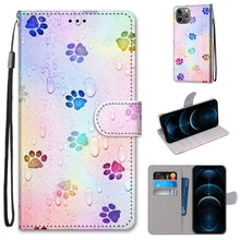 Load image into Gallery viewer, Coloured Drawing Cross Texture Horizontal Flip PU Leather Case with Holder &amp; Card Slots &amp; Wallet &amp; Lanyard, For iPhone 12 Pro Max