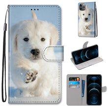 Load image into Gallery viewer, Coloured Drawing Cross Texture Horizontal Flip PU Leather Case with Holder &amp; Card Slots &amp; Wallet &amp; Lanyard, For iPhone 12 Pro Max