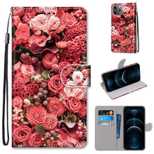 Load image into Gallery viewer, Coloured Drawing Cross Texture Horizontal Flip PU Leather Case with Holder &amp; Card Slots &amp; Wallet &amp; Lanyard, For iPhone 12 Pro Max