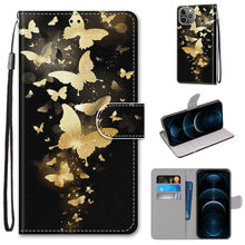Load image into Gallery viewer, Coloured Drawing Cross Texture Horizontal Flip PU Leather Case with Holder &amp; Card Slots &amp; Wallet &amp; Lanyard, For iPhone 12 Pro Max