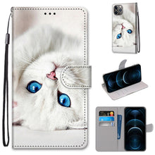 Load image into Gallery viewer, Coloured Drawing Cross Texture Horizontal Flip PU Leather Case with Holder &amp; Card Slots &amp; Wallet &amp; Lanyard, For iPhone 12 Pro Max