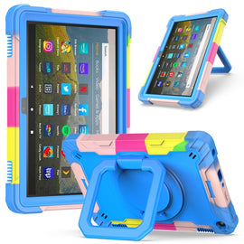 Contrast Color Shockproof Robot Silicone + PC Case with Wristband Holder, For Amazon Kindle Fire HD 8 (2020), For Samsung Galaxy Tab A7 10.4 (2020) T500 / T505, For Samsung Galaxy Tab A10.1 (2019) T510, For Samsung Galaxy Tab A 8.0 (2019) T290