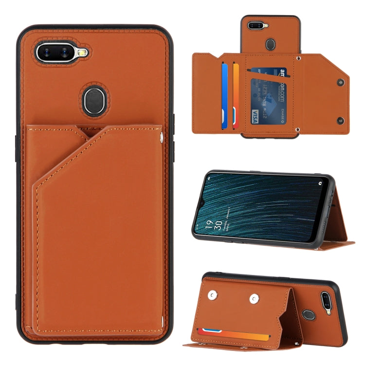 Skin Feel PU + TPU + PC Back Cover Shockproof Case with Card Slots & Holder & Photo Frame, For OPPO A7 / A5s / A12, For Samsung Galaxy A12, For Samsung Galaxy A52 5G / 4G, For Samsung Galaxy A72 5G / 4G, For Samsung Galaxy S21 5G                       ...
