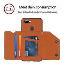 Load image into Gallery viewer, Skin Feel PU + TPU + PC Back Cover Shockproof Case with Card Slots &amp; Holder &amp; Photo Frame, For OPPO A7 / A5s / A12, For Samsung Galaxy A12, For Samsung Galaxy A52 5G / 4G, For Samsung Galaxy A72 5G / 4G, For Samsung Galaxy S21 5G                       ...