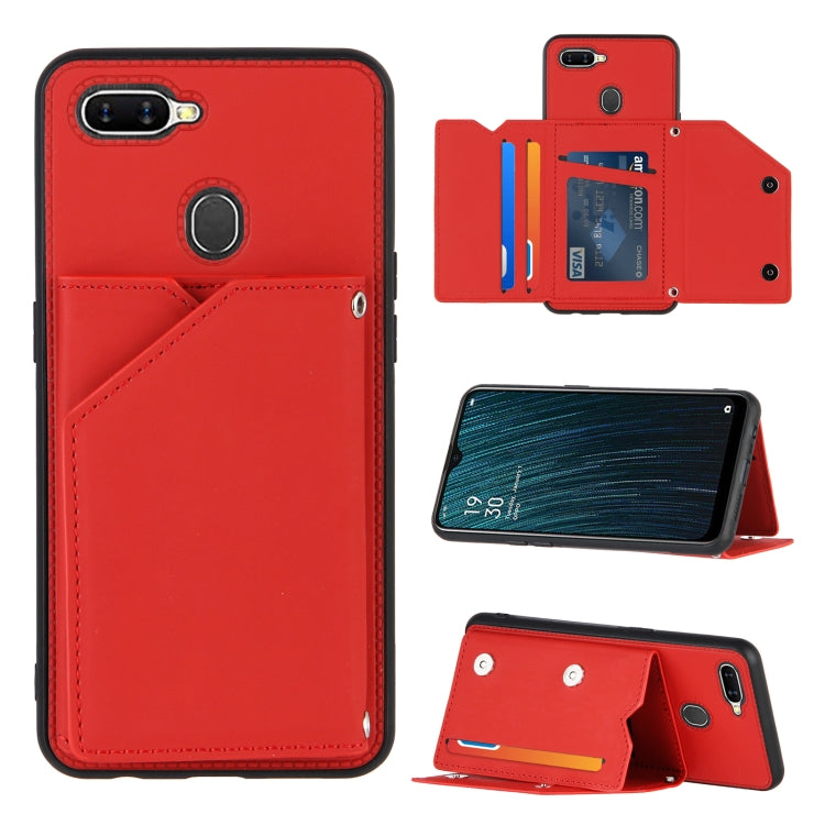 Skin Feel PU + TPU + PC Back Cover Shockproof Case with Card Slots & Holder & Photo Frame, For OPPO A7 / A5s / A12, For Samsung Galaxy A12, For Samsung Galaxy A52 5G / 4G, For Samsung Galaxy A72 5G / 4G, For Samsung Galaxy S21 5G                       ...