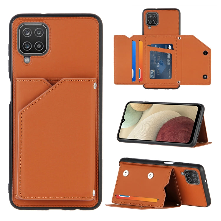 Skin Feel PU + TPU + PC Back Cover Shockproof Case with Card Slots & Holder & Photo Frame, For OPPO A7 / A5s / A12, For Samsung Galaxy A12, For Samsung Galaxy A52 5G / 4G, For Samsung Galaxy A72 5G / 4G, For Samsung Galaxy S21 5G                       ...
