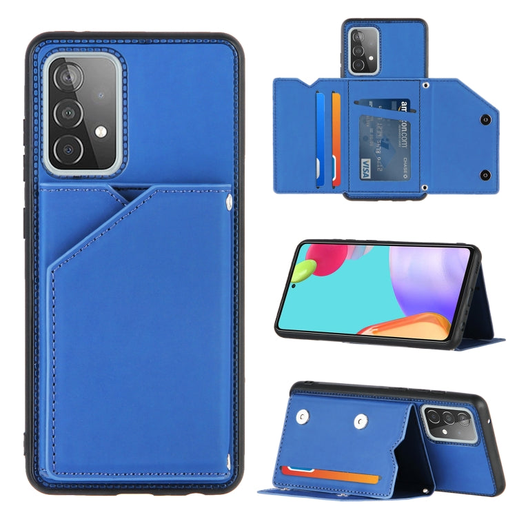 Skin Feel PU + TPU + PC Back Cover Shockproof Case with Card Slots & Holder & Photo Frame, For OPPO A7 / A5s / A12, For Samsung Galaxy A12, For Samsung Galaxy A52 5G / 4G, For Samsung Galaxy A72 5G / 4G, For Samsung Galaxy S21 5G                       ...