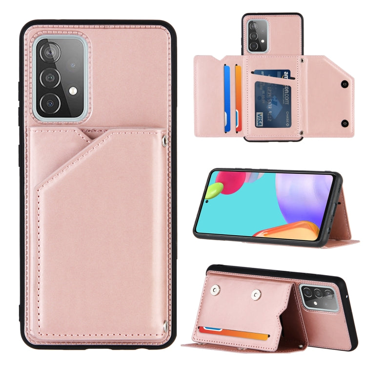 Skin Feel PU + TPU + PC Back Cover Shockproof Case with Card Slots & Holder & Photo Frame, For OPPO A7 / A5s / A12, For Samsung Galaxy A12, For Samsung Galaxy A52 5G / 4G, For Samsung Galaxy A72 5G / 4G, For Samsung Galaxy S21 5G                       ...