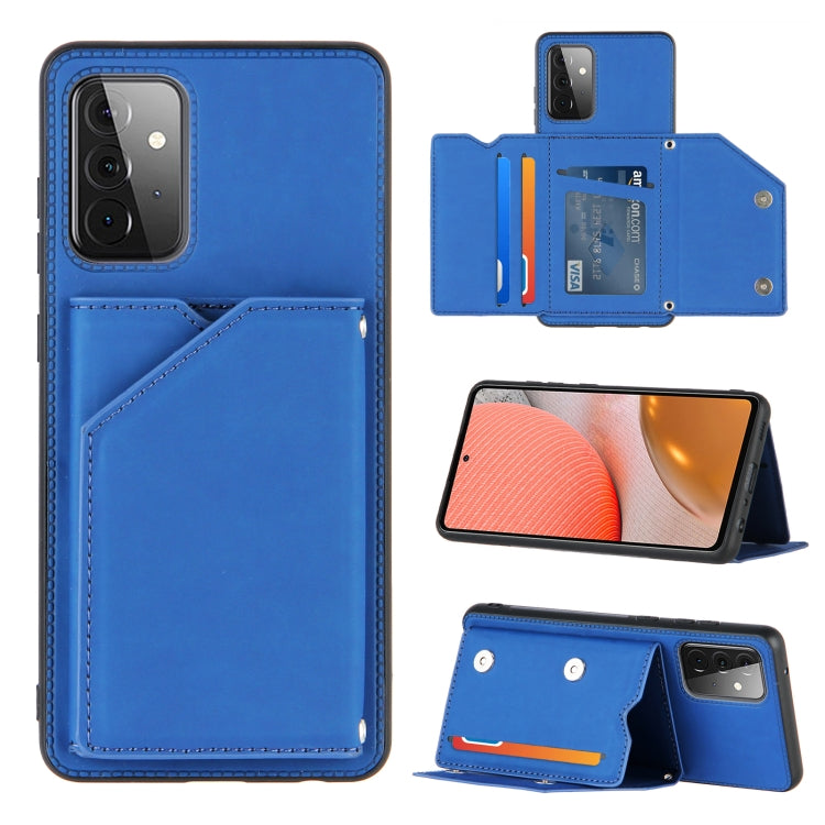 Skin Feel PU + TPU + PC Back Cover Shockproof Case with Card Slots & Holder & Photo Frame, For OPPO A7 / A5s / A12, For Samsung Galaxy A12, For Samsung Galaxy A52 5G / 4G, For Samsung Galaxy A72 5G / 4G, For Samsung Galaxy S21 5G                       ...