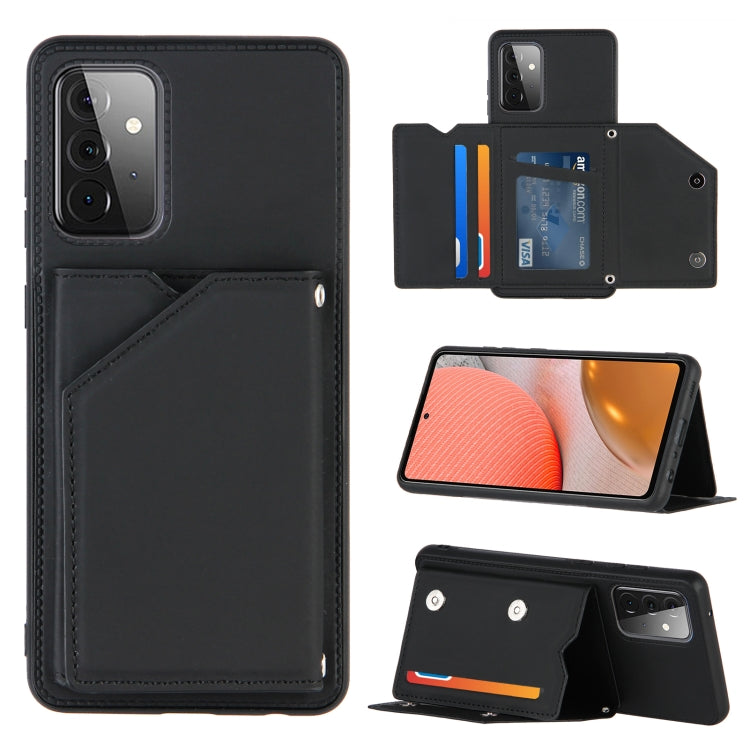 Skin Feel PU + TPU + PC Back Cover Shockproof Case with Card Slots & Holder & Photo Frame, For OPPO A7 / A5s / A12, For Samsung Galaxy A12, For Samsung Galaxy A52 5G / 4G, For Samsung Galaxy A72 5G / 4G, For Samsung Galaxy S21 5G                       ...