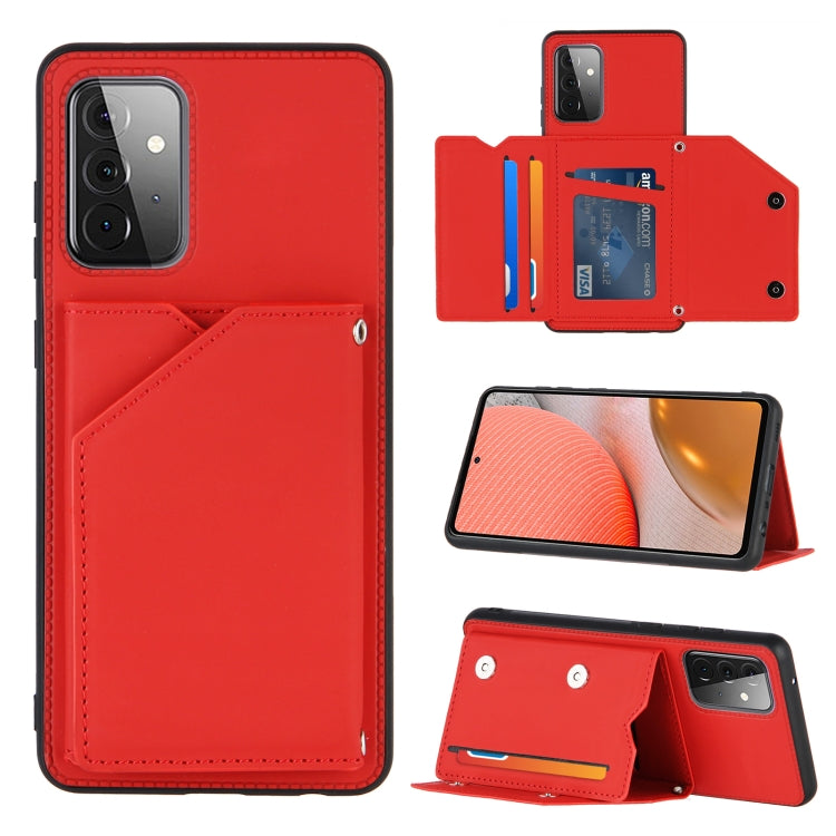 Skin Feel PU + TPU + PC Back Cover Shockproof Case with Card Slots & Holder & Photo Frame, For OPPO A7 / A5s / A12, For Samsung Galaxy A12, For Samsung Galaxy A52 5G / 4G, For Samsung Galaxy A72 5G / 4G, For Samsung Galaxy S21 5G                       ...