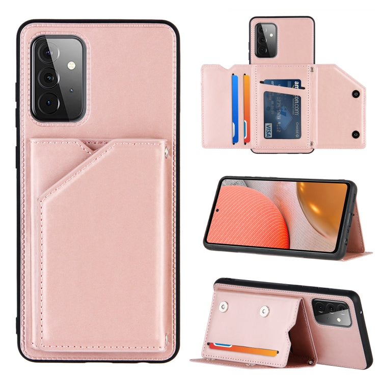 Skin Feel PU + TPU + PC Back Cover Shockproof Case with Card Slots & Holder & Photo Frame, For OPPO A7 / A5s / A12, For Samsung Galaxy A12, For Samsung Galaxy A52 5G / 4G, For Samsung Galaxy A72 5G / 4G, For Samsung Galaxy S21 5G                       ...