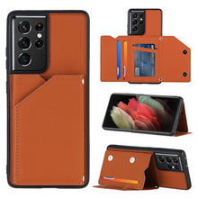 Load image into Gallery viewer, Skin Feel PU + TPU + PC Back Cover Shockproof Case with Card Slots &amp; Holder &amp; Photo Frame, For OPPO A7 / A5s / A12, For Samsung Galaxy A12, For Samsung Galaxy A52 5G / 4G, For Samsung Galaxy A72 5G / 4G, For Samsung Galaxy S21 5G                       ...