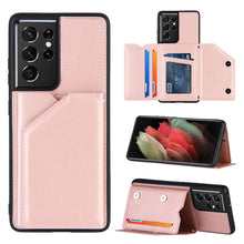 Load image into Gallery viewer, Skin Feel PU + TPU + PC Back Cover Shockproof Case with Card Slots &amp; Holder &amp; Photo Frame, For OPPO A7 / A5s / A12, For Samsung Galaxy A12, For Samsung Galaxy A52 5G / 4G, For Samsung Galaxy A72 5G / 4G, For Samsung Galaxy S21 5G                       ...
