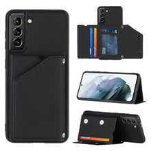 Load image into Gallery viewer, Skin Feel PU + TPU + PC Back Cover Shockproof Case with Card Slots &amp; Holder &amp; Photo Frame, For OPPO A7 / A5s / A12, For Samsung Galaxy A12, For Samsung Galaxy A52 5G / 4G, For Samsung Galaxy A72 5G / 4G, For Samsung Galaxy S21 5G                       ...