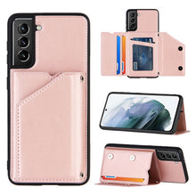 Load image into Gallery viewer, Skin Feel PU + TPU + PC Back Cover Shockproof Case with Card Slots &amp; Holder &amp; Photo Frame, For OPPO A7 / A5s / A12, For Samsung Galaxy A12, For Samsung Galaxy A52 5G / 4G, For Samsung Galaxy A72 5G / 4G, For Samsung Galaxy S21 5G                       ...