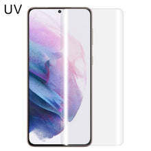 Load image into Gallery viewer, UV Liquid Curved Full Glue Tempered Glass Film, For Samsung Galaxy S21 5G, For Samsung Galaxy S21 Ultra 5G, For Samsung Galaxy S21+ 5G
