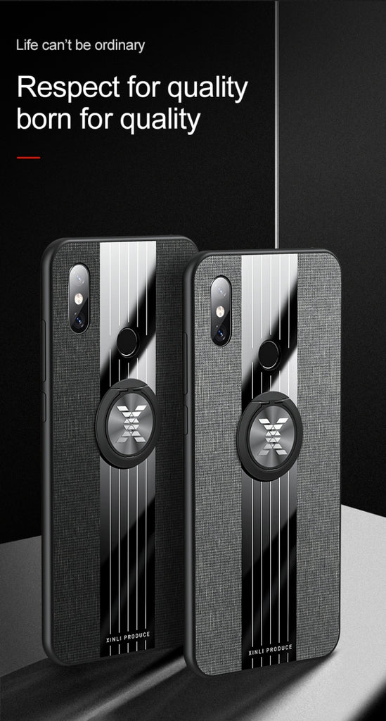 XINLI Stitching Cloth Textue Shockproof TPU Protective Case with Ring Holder, For Xiaomi Mi 6X / A2, For Xiaomi Mi 9 SE, For Xiaomi Mi CC9, For Xiaomi Mi CC9e, For Xiaomi Mi 8 Lite