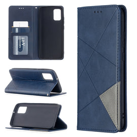 Rhombus Texture Horizontal Flip Magnetic Leather Case with Holder & Card Slots & Wallet, For Samsung Galaxy A02s (EU Version)