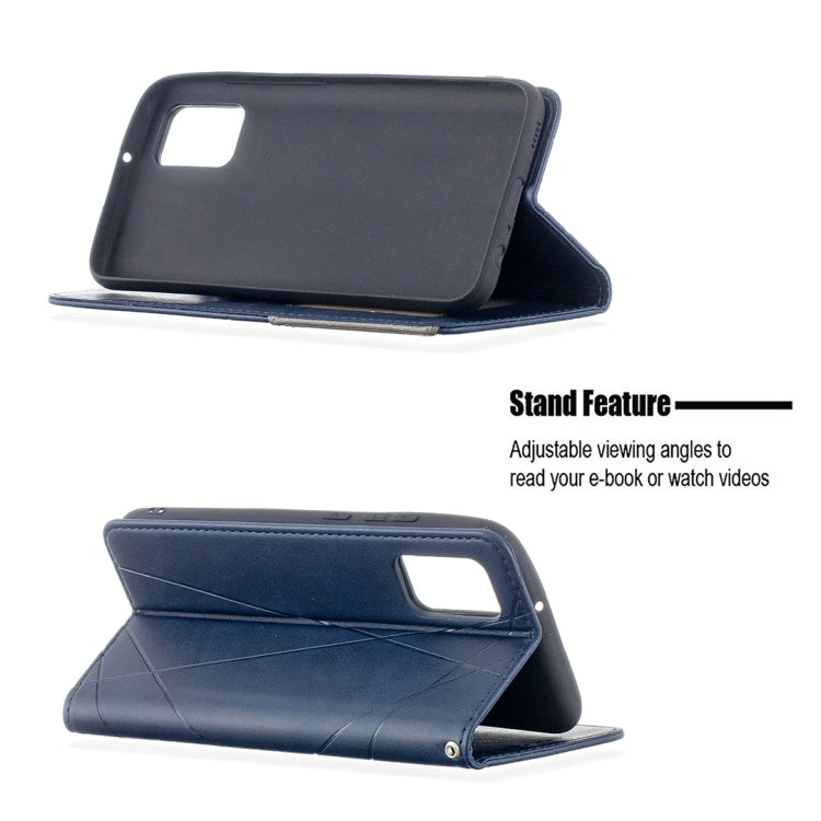 Rhombus Texture Horizontal Flip Magnetic Leather Case with Holder & Card Slots & Wallet, For Samsung Galaxy A02s (EU Version)