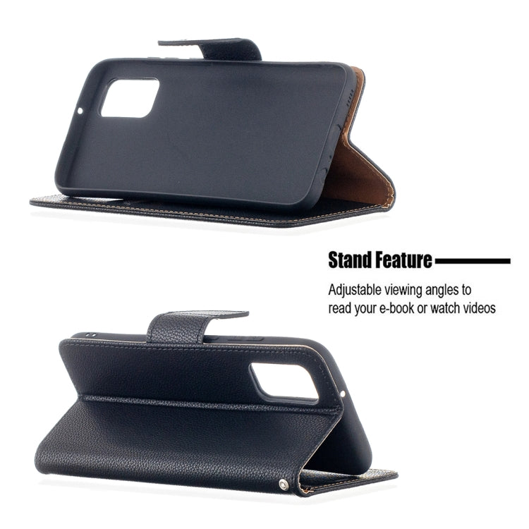 Litchi Texture Pure Color Horizontal Flip Leather Case with Holder & Card Slots & Wallet & Lanyard, For Samsung Galaxy A02s (EU Version)