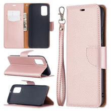 Load image into Gallery viewer, Litchi Texture Pure Color Horizontal Flip Leather Case with Holder &amp; Card Slots &amp; Wallet &amp; Lanyard, For Samsung Galaxy A02s (EU Version)
