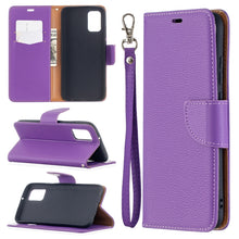 Load image into Gallery viewer, Litchi Texture Pure Color Horizontal Flip Leather Case with Holder &amp; Card Slots &amp; Wallet &amp; Lanyard, For Samsung Galaxy A02s (EU Version)