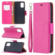 Load image into Gallery viewer, Litchi Texture Pure Color Horizontal Flip Leather Case with Holder &amp; Card Slots &amp; Wallet &amp; Lanyard, For Samsung Galaxy A02s (EU Version)