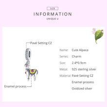 Load image into Gallery viewer, S925 Sterling Silver Cute Alpaca Pendant DIY Bracelet Necklace Accessories, Cute Alpaca