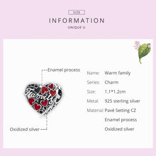 Load image into Gallery viewer, S925 Sterling Silver Warm Family Love Beads DIY Bracelet Necklace Accessories, Warm Family Love