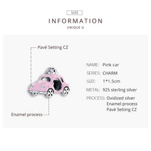 Load image into Gallery viewer, S925 Sterling Silver Pink Car Beads DIY Bracelet Necklace Accessories, Pink Car