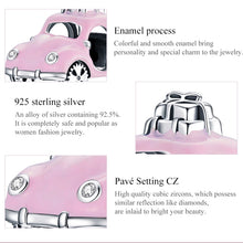 Load image into Gallery viewer, S925 Sterling Silver Pink Car Beads DIY Bracelet Necklace Accessories, Pink Car