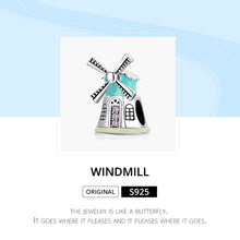 Load image into Gallery viewer, S925 Sterling Silver Dutch Windmills Beads DIY Bracelet Necklace Accessories, Dutch Windmills